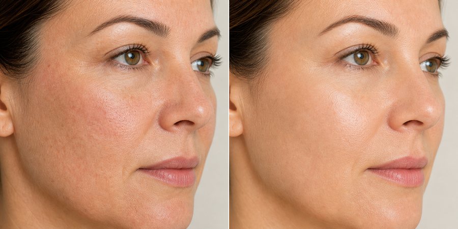 Before and after example for skin rejuvenation